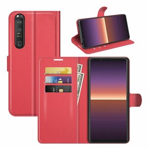 Sony Xperia 1 III hoesje, MobyDefend Kunstleren Wallet Book Case, Rood