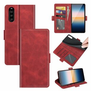 Sony Xperia 10 III hoesje, MobyDefend Luxe Wallet Book Case (Sluiting Zijkant), Rood
