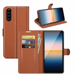 Sony Xperia 10 III hoesje, MobyDefend Kunstleren Wallet Book Case, Bruin