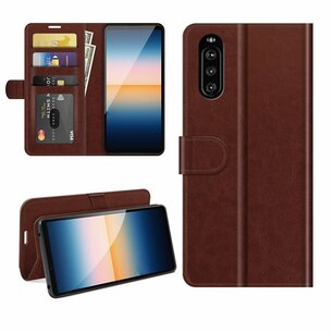 Sony Xperia 10 III hoesje, MobyDefend Wallet Book Case (Sluiting Achterkant), Bruin