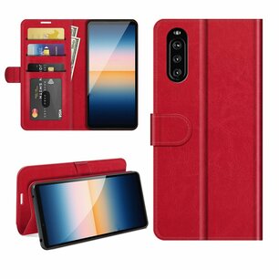 Sony Xperia 10 III hoesje, MobyDefend Wallet Book Case (Sluiting Achterkant), Rood