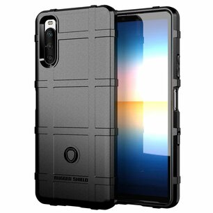 Sony Xperia 10 III hoesje, Rugged Shield TPU Gelcase, Zwart