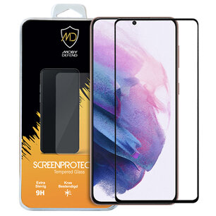 Samsung Galaxy S21 Plus (S21+) screenprotector, MobyDefend gehard glas screensaver, Zwarte randen