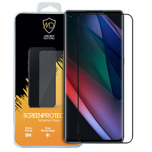Oppo Find X3 Neo screenprotector, MobyDefend gehard glas screensaver, Zwarte randen