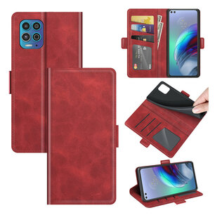 Motorola Moto G100 hoesje, MobyDefend Luxe Wallet Book Case (Sluiting Zijkant), Rood