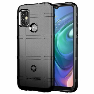 Motorola Moto G30 / G20 / G10 hoesje, Rugged Shield TPU Gelcase, Zwart