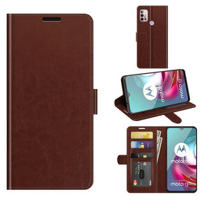 Motorola Moto G30 / G20 / G10 hoesje, MobyDefend Wallet Book Case (Sluiting Achterkant), Bruin