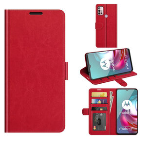 Motorola Moto G30 / G20 / G10 hoesje, MobyDefend Wallet Book Case (Sluiting Achterkant), Rood