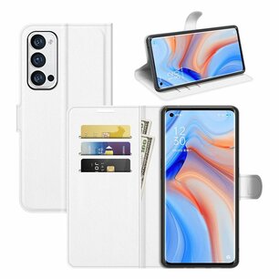 Oppo Find X3 Neo hoesje, MobyDefend Kunstleren Wallet Book Case, Wit