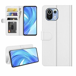Xiaomi Mi 11 Lite hoesje, MobyDefend Wallet Book Case (Sluiting Achterkant), Wit