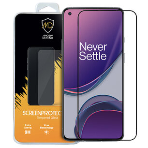 OnePlus 8T screenprotector - MobyDefend Screensaver Met Zwarte Randen - Gehard Glas