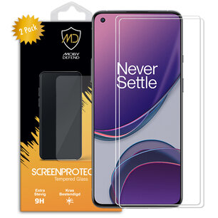 2-Pack OnePlus 8T Screenprotectors, MobyDefend Case-Friendly Gehard Glas Screensavers