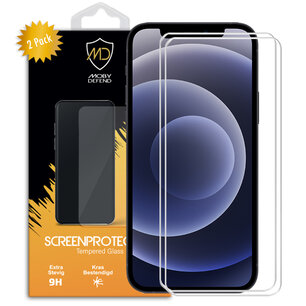 2-Pack iPhone 12 Mini Screenprotectors, MobyDefend Case-Friendly Gehard Glas Screensavers
