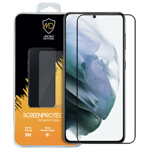 Samsung Galaxy S21 screenprotector - MobyDefend Screensaver Met Zwarte Randen - Gehard Glas 