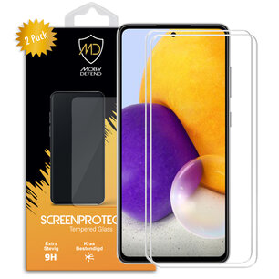 2-Pack Samsung Galaxy A72 Screenprotectors - MobyDefend Case-Friendly Screensavers - Gehard Glas