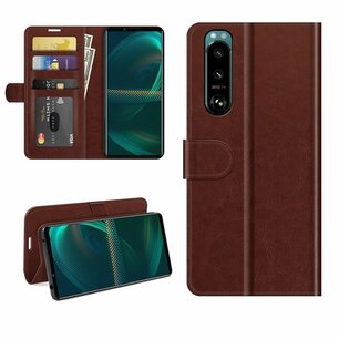 Sony Xperia 5 III hoesje, MobyDefend Wallet Book Case (Sluiting Achterkant), Bruin