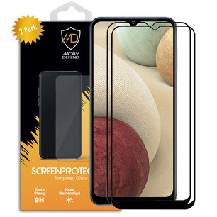 2-Pack Samsung Galaxy A12 / M12 Screenprotectors, MobyDefend gehard glas screensavers, Zwarte randen