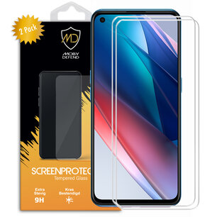 2-Pack Oppo Find X3 Lite Screenprotectors, MobyDefend Case-Friendly Gehard Glas Screensavers