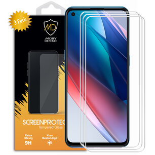 3-Pack Oppo Find X3 Lite Screenprotectors, MobyDefend Case-Friendly Gehard Glas Screensavers