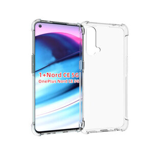 OnePlus Nord CE hoesje, MobyDefend Transparante Shockproof TPU Gelcase, Verstevigde Hoeken, Volledig Doorzichtig