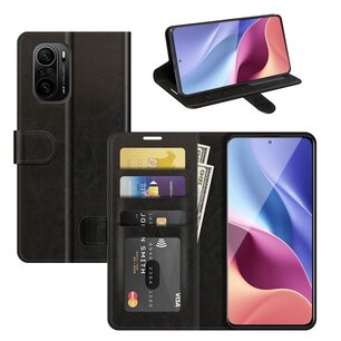 Xiaomi Mi 11i hoesje, MobyDefend Wallet Book Case (Sluiting Achterkant), Zwart