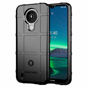 Nokia 1.4 Hoesje, Rugged Shield TPU Gelcase, Zwart