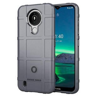 Nokia 1.4 Hoesje, Rugged Shield TPU Gelcase, Grijs