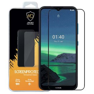 Nokia 1.4 Screenprotector, MobyDefend Gehard Glas Screensaver, Zwarte Randen