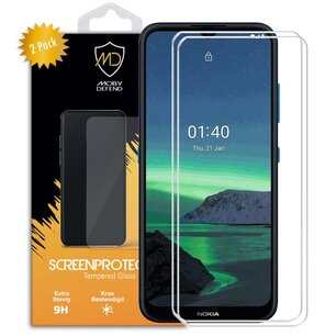 2-Pack Nokia 1.4 Screenprotectors, MobyDefend Case-Friendly Gehard Glas Screensavers