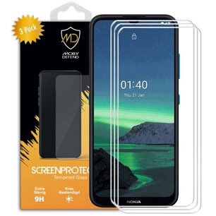 3-Pack Nokia 1.4 Screenprotectors - MobyDefend Case-Friendly Screensaver - Gehard Glas