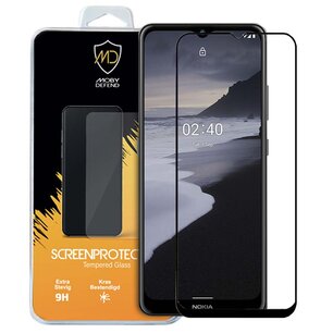 Nokia 2.4 screenprotector, MobyDefend gehard glas screensaver, Zwarte randen