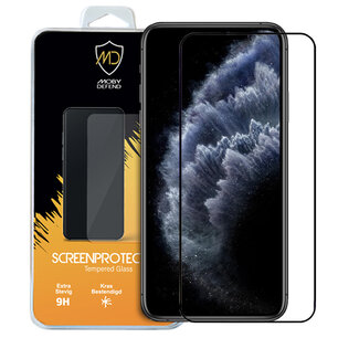 Apple iPhone 11 Pro Max / iPhone XS Max Screenprotector - MobyDefend Screensaver Met Zwarte Randen - Gehard Glas 