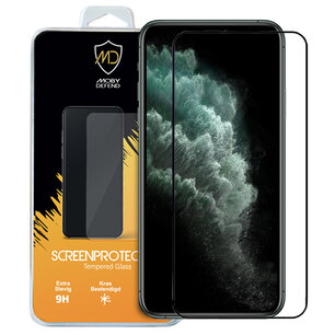 Apple iPhone 11 Pro / iPhone XS / iPhone X Screenprotector - MobyDefend Screensaver Met Zwarte Randen - Gehard Glas 