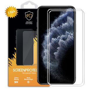 2-Pack Apple iPhone 11 Pro Max / iPhone XS Max Screenprotectors, MobyDefend Case-Friendly Gehard Glas Screensavers