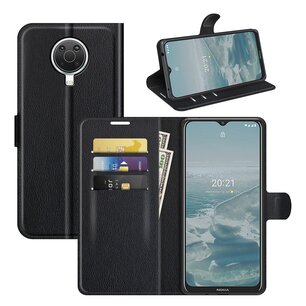 Nokia G10 / Nokia G20 Hoesje, MobyDefend Kunstleren Wallet Book Case, Zwart