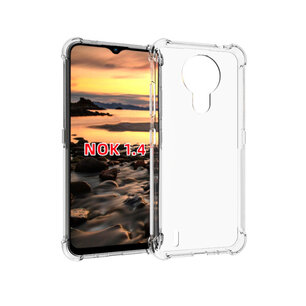 Nokia 1.4 Hoesje, MobyDefend Transparante Shockproof TPU Gelcase, Verstevigde Hoeken, Volledig Doorzichtig