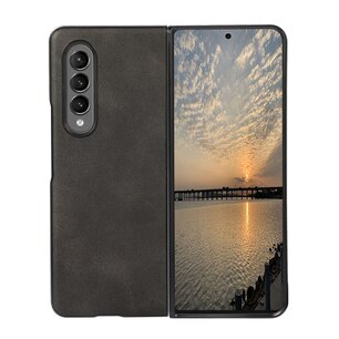 Samsung Galaxy Z Fold 3 hoesje, MobyDefend Lederlook Backcover, Zwart