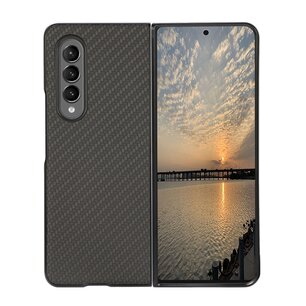 Samsung Galaxy Z Fold 3 hoesje, MobyDefend Carbonlook Backcover, Zwart