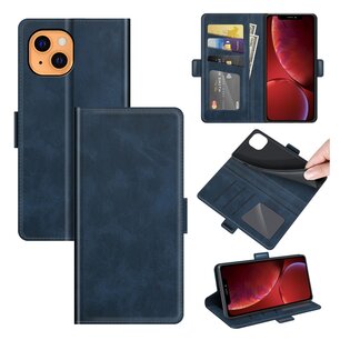 iPhone 13 Hoesje, MobyDefend Luxe Wallet Book Case (Sluiting Zijkant), Blauw