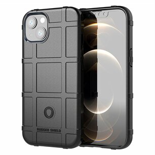 iPhone 13 Hoesje, Rugged Shield TPU Gelcase, Zwart