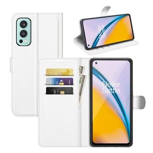 OnePlus Nord 2 Hoesje, MobyDefend Kunstleren Wallet Book Case, Wit