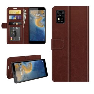 Oppo A16 / A16s / A54s Hoesje, MobyDefend Wallet Book Case (Sluiting Achterkant), Bruin