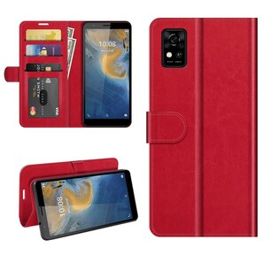 Oppo A16 / A16s / A54s Hoesje, MobyDefend Wallet Book Case (Sluiting Achterkant), Rood