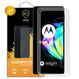 3-Pack Motorola Edge 20 Screenprotectors - MobyDefend Case-Friendly Screensavers - Gehard Glas