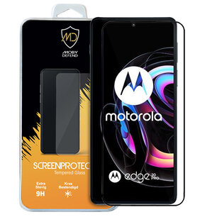 Motorola Edge 20 Pro Screenprotector, MobyDefend Gehard Glas Screensaver, Zwarte Randen