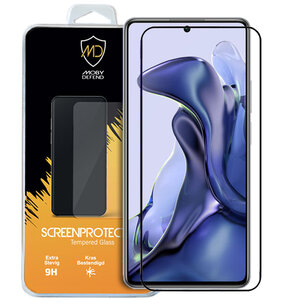 Xiaomi 11T / Xiaomi 11T Pro Screenprotector, MobyDefend Gehard Glas Screensaver, Zwarte Randen