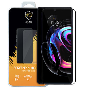 Motorola Edge 20 Lite Screenprotector, MobyDefend Gehard Glas Screensaver, Zwarte Randen
