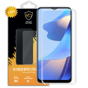 2-Pack Oppo A16 / A16s / A54s Screenprotectors, MobyDefend Case-Friendly Gehard Glas Screensavers