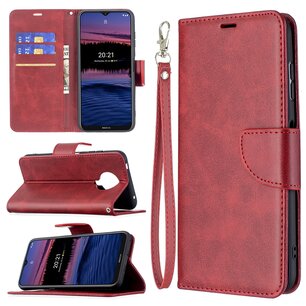 Nokia G10 / Nokia G20 Hoesje, MobyDefend Wallet Book Case Met Koord, Rood