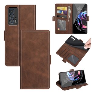 Motorola Edge 20 Pro Hoesje, MobyDefend Luxe Wallet Book Case (Sluiting Zijkant), Bruin